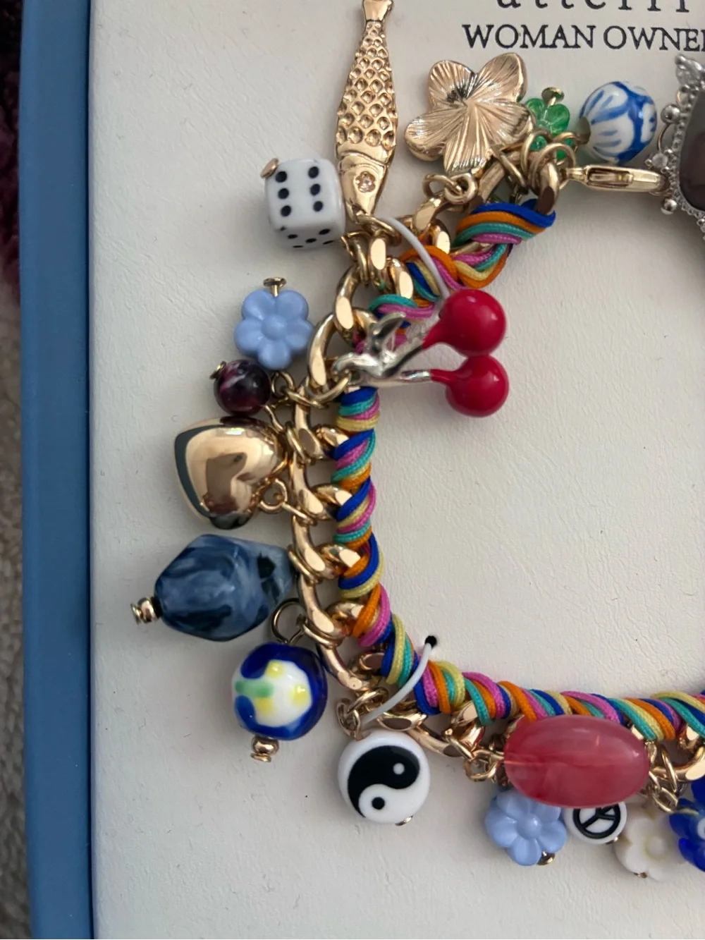 Atterri Multicolor Ceramic Charm & Gold-Tone Chain Bracelet